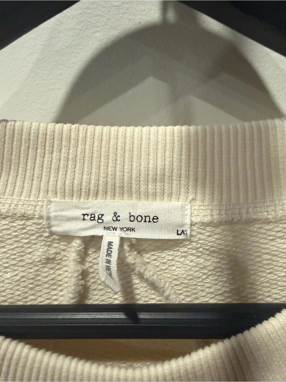 rag & bone Cream Crewneck Sweatshirt with Red "MORE LOVE" Embroidery - Picture 4 of 6